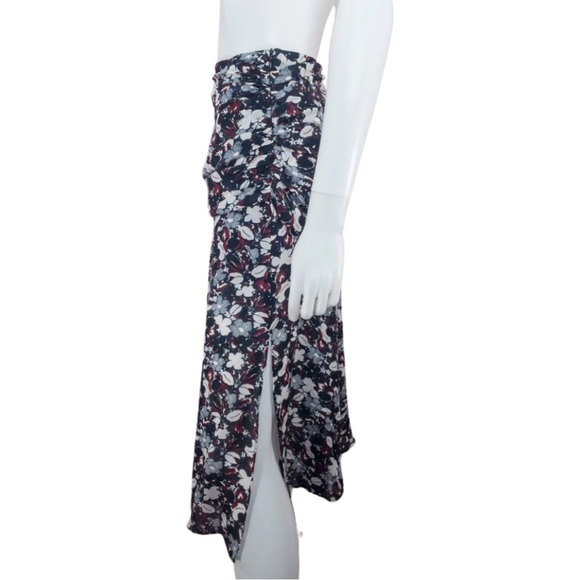 VERONICA BEARD Madison Silk Floral Ruched A-Line Skirt - Picture 5 of 9